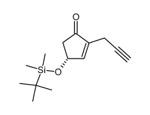 (R)-4-(tert-Butyl-dimethyl-silanyloxy)-2-prop-2-ynyl-cyclopent-2-enone结构式