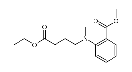 N-(3-ethoxycarbonyl-propyl)-N-methyl-anthranilic acid methyl ester Structure