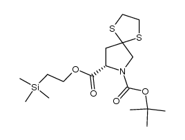 (S)-7-tert-butyl 8-(2-(trimethylsilyl)ethyl) 1,4-dithia-7-azaspiro[4.4]nonane-7,8-dicarboxylate Structure