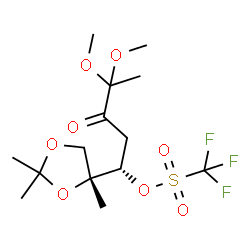 Methanesulfonic acid, trifluoro-, 4,4-dimethoxy-3-oxo-1-(2,2,4-trimethyl-1,3-dioxolan-4-yl)pentyl ester, (R*,S*)- picture