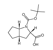 (2S,3aS,6aS)-1-(tert-butoxycarbonyl)octahydrocyclopenta[b]pyrrole-2-carboxylic acid structure