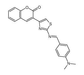 3-(2-((p-(N,N-dimethylamino)phenylmethylene)amino)-4-thiazolyl)-2H-1-benzopyran-2-one Structure