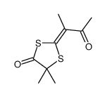 5,5-dimethyl-2-(3-oxobutan-2-ylidene)-1,3-dithiolan-4-one结构式