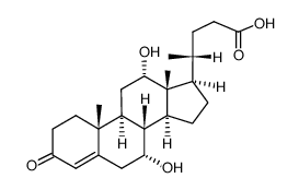 7a,12a-Dihydroxy-3-oxo-4-cholenoic acid structure