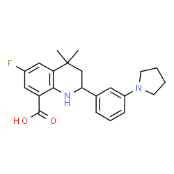 6-Fluoro-4,4-dimethyl-2-[3-(1-pyrrolidinyl)phenyl]-1,2,3,4-tetrahydro-8-quinolinecarboxylic acid Structure