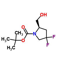 (2R)-4,4-二氟-2-(羟甲基)吡咯烷-1-羧酸叔丁酯结构式