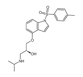 (S)-(-)-1-<1-(4-methylphenyl)sulfonyl-4-indolyloxy>-3-(2-propylamino)-2-propanol结构式