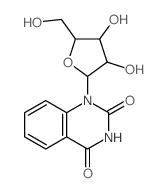 2,4(1H,3H)-Quinazolinedione, 1-b-D-ribofuranosyl- Structure