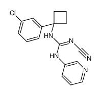 2-[1-(3-chlorophenyl)cyclobutyl]-1-cyano-3-pyridin-3-ylguanidine结构式