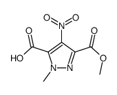 5-methoxycarbonyl-2-methyl-4-nitropyrazole-3-carboxylic acid结构式