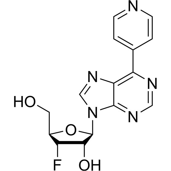 9-(3-Deoxy-3-fluoro-β-D-ribofuranosyl)-6-(pyridine-4-yl)purine Structure