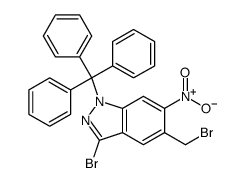 3-Bromo-5-(Bromomethyl)-6-Nitro-1-Trityl-1H-Indazole结构式