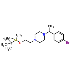 1-[1-(4-Bromophenyl)ethyl]-4-(2-{[dimethyl(2-methyl-2-propanyl)silyl]oxy}ethyl)piperazine Structure