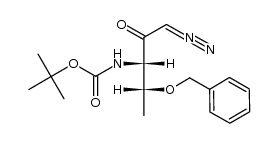 tert-butyl N-{(1S)-3-diazo-1-[(1R)-1-(benzyloxy)ethyl]-2-oxopropyl}carbamate Structure