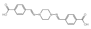 4-[[4-[(4-carboxyphenyl)methylideneamino]piperazin-1-yl]iminomethyl]benzoic acid structure