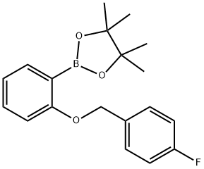 2-{2-[(4-fluorophenyl)methoxy]phenyl}-4,4,5,5-tetramethyl-1,3,2-dioxaborolane structure