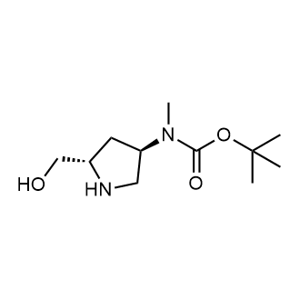 Tert-butyl ((3R,5S)-5-(hydroxymethyl)pyrrolidin-3-yl)(methyl)carbamate Structure