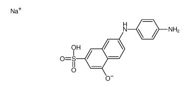 sodium 7-(4-aminoanilino)-4-hydroxynaphthalene-2-sulphonate structure