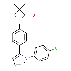 1-(4-[1-(4-CHLOROPHENYL)-1H-PYRAZOL-5-YL]PHENYL)-3,3-DIMETHYL-2-AZETANONE结构式