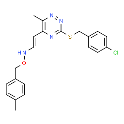 3-[(4-CHLOROBENZYL)SULFANYL]-6-METHYL-5-(2-([(4-METHYLBENZYL)OXY]AMINO)VINYL)-1,2,4-TRIAZINE Structure