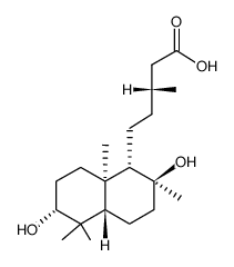 (1S,4aβ,βR)-Decahydro-2β,6α-dihydroxy-β,2,5,5,8aα-pentamethyl-1-naphthalenepentanoic acid结构式