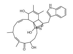 (7S,13E,16S,17E,20S)-7,20-Dihydroxy-10-(1H-indol-3-yl)-16,18-dimethyl[13]cytochalasa-5,13,17-triene-1,19,23-trione Structure