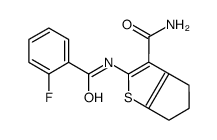 2-[(2-Fluorobenzoyl)amino]-5,6-dihydro-4H-cyclopenta[b]thiophene- 3-carboxamide结构式