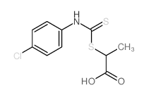 Propanoicacid, 2-[[[(4-chlorophenyl)amino]thioxomethyl]thio]- structure