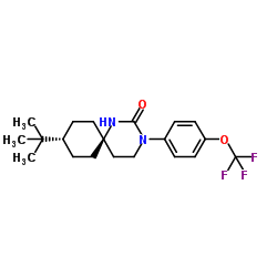 (6r,9r)-9-(2-Methyl-2-propanyl)-3-[4-(trifluoromethoxy)phenyl]-1,3-diazaspiro[5.5]undecan-2-one Structure