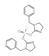 Phosphorochloridicacid, bis[4,5-dihydro-1-(phenylmethyl)-1H-imidazol-2-yl] ester (9CI) Structure