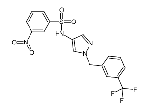 3-nitro-N-[1-[[3-(trifluoromethyl)phenyl]methyl]pyrazol-4-yl]benzenesulfonamide结构式