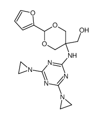 [5-(4,6-bis-aziridin-1-yl-[1,3,5]triazin-2-ylamino)-2-furan-2-yl-[1,3]dioxan-5-yl]-methanol Structure