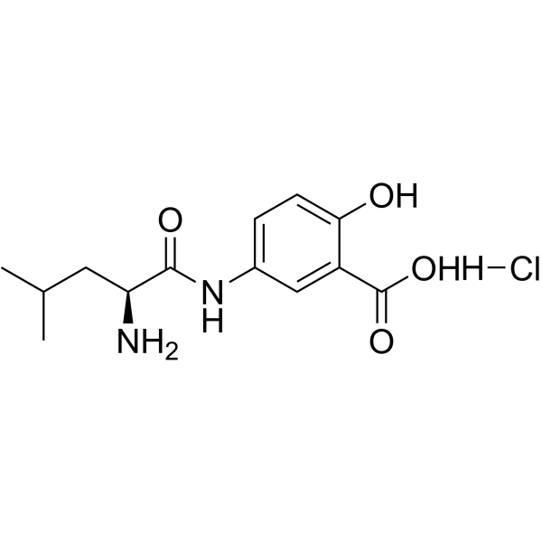 L-LEUCINE 3-CARBOXY-4-HYDROXYANILIDE HYDROCHLORIDE结构式