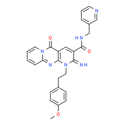 2-imino-1-[2-(4-methoxyphenyl)ethyl]-5-oxo-N-(pyridin-3-ylmethyl)-1,5-dihydro-2H-dipyrido[1,2-a:2',3'-d]pyrimidine-3-carboxamide结构式