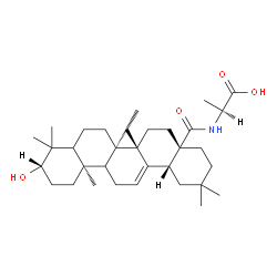 N-[(3beta)-3-羟基-28-氧代齐墩果-12-烯-28-基]-L-丙氨酸结构式