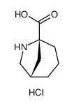 6-Azabicyclo[3.2.1]octane-5-carboxylic acid, hydrochloride , (1S,5R)结构式