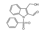 1-(benzenesulfonyl)-3-(hydroxymethyl)indole-2-carbaldehyde结构式