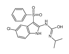 1-[3-(benzenesulfonyl)-5-chloro-1H-indol-2-yl]-3-propan-2-ylurea Structure