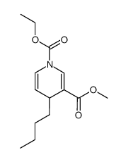 4-butyl-1-ethoxycarbonyl-3-methoxycarbonyl-1,4-dihydropyridine结构式