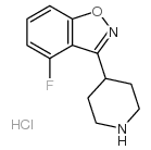 6-氟-3-(4-哌啶基)-1,2-苯并异唑盐酸盐结构式