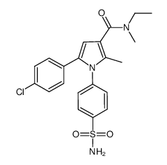 5-(4-chlorophenyl)-N-ethyl-N,2-dimethyl-1-(4-sulfamoylphenyl)-1H-pyrrole-3-carboxamide结构式