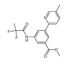 3-(2,2-difluoropropionylamino)-5-(5-methylpyridin-2-yl)benzoic acid methyl ester结构式