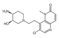 8-{2-[(3R,4S)-4-amino-3-hydroxy-1-piperidinyl]ethyl}-7-chloro-1-methyl-1,5-naphthyridin-2(1H)-one结构式