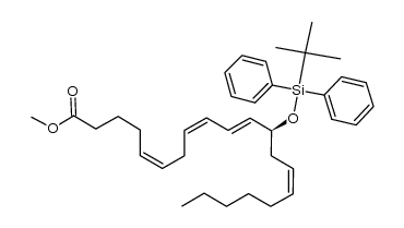 Methyl (5Z,8Z,10E,12R,14Z)-12(tert-butyldiphenylsiloxy),5,8,10,14-icosatetraenoate Structure