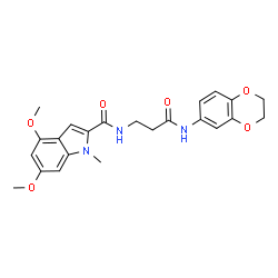 N-[3-(2,3-Dihydro-1,4-benzodioxin-6-ylamino)-3-oxopropyl]-4,6-dimethoxy-1-methyl-1H-indole-2-carboxamide Structure