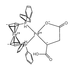 [Pd(1,1'-bis(diphenylphosphino)ferrocene)(C4H4O4)]结构式