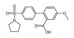 5-methoxy-2-(4-pyrrolidin-1-ylsulfonylphenyl)benzoic acid Structure