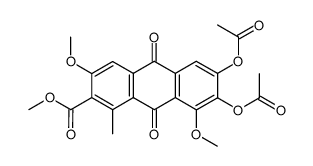 1,6-dimethoxy-7-(methoxycarbonyl)-8-methyl-9,10-dioxo-9,10-dihydroanthracene-2,3-diyl diacetate Structure