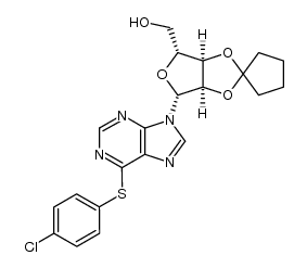 6-(4-chlorophenylthio)-9-(2,3-O-cyclopentylidene-β-D-ribofuranosyl)-9H-purine Structure