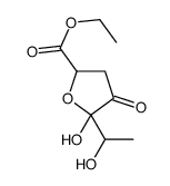 Tetrahydro-5-hydroxy-5-(1-hydroxyethyl)-4-oxo-2-furancarboxylic acid ethyl ester picture